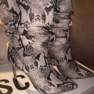 Like New - Worn Once Schutz Snake Print Leather Booties